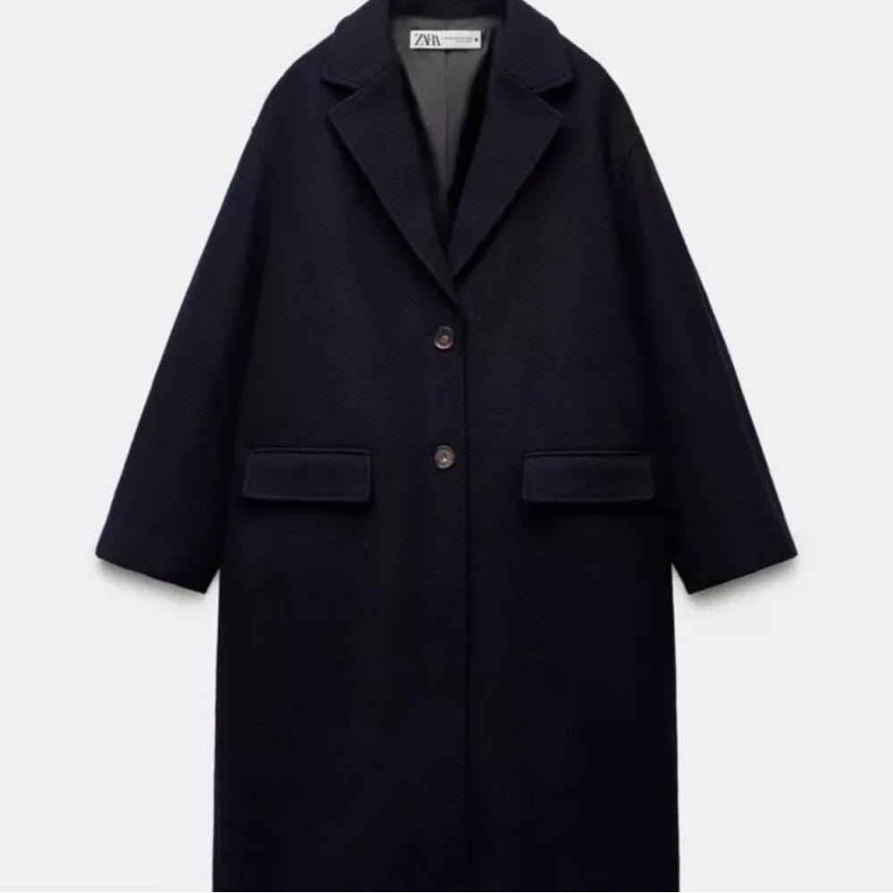 BNWT Zara Zw Collection Wool Blend Oversize Coat SZ.M-L